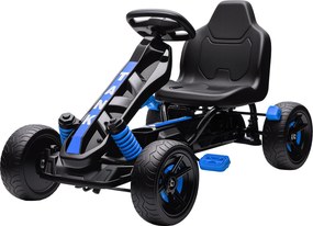 Kart a pedais para crianças, karting infantil para 3 a 6 anos com roda livre, travão e rodas antiderrapantes em EVA, azul