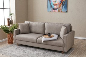 Sofá de 3 Lugares Eva – Creme – 210x82x90 cm