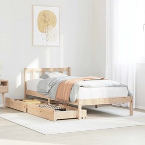 vidaXL Cama sem colchão 90x190 cm madeira de pinho maciça