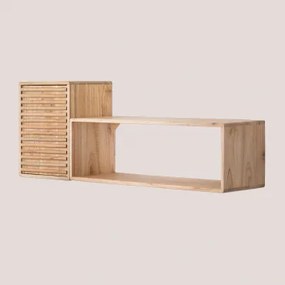 Conjunto De 2 Prateleiras De Parede Em Madeira Deleyna Castanho Madeira - Sklum