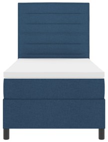 Cama Box Spring com Colchão Azul 90x200 cm Tecido