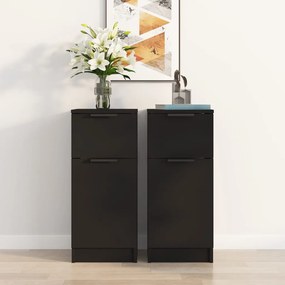 vidaXL Aparadores 2 pcs 30x30x70 cm derivados de madeira preto