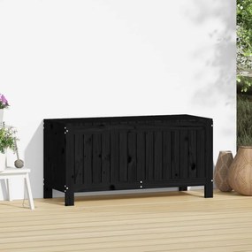 Caixa de arrumação jardim 108x42,5x54 cm pinho maciço preto