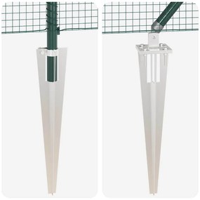 Conjunto de Poste de Cerca Conjunto de 2 Verde