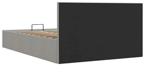 Cama hidráulica c/ arrumação 140x200cm tecido cinza-escuro