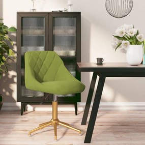 vidaXL Cadeira de jantar giratória veludo verde-claro