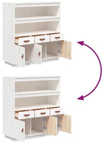 Aparador alto 100x40x108,5 cm pinho maciço branco