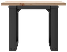 Mesa de centro estrutura em O 50x50x35 cm pinho e aço
