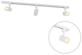 Sistema de calhas moderno monofásico com 3 focos brancos - Jeana Moderno