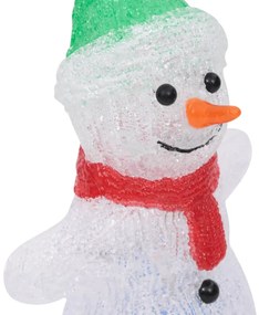 Boneco de neve acrílico c/ luzes LED interior e exterior 30 cm