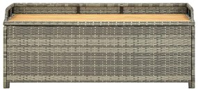 Banco de jardim c/ arrumação 120 cm vime PE cinzento