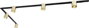 Sistema trilho dourado e preto com 5 focos monofásico - Rondoo Up