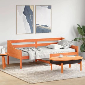 Sofá-cama sem colchão 90x200 cm pinho maciço castanho-mel