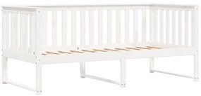 Sofá-cama sem colchão 90x190 cm madeira de pinho maciça branco
