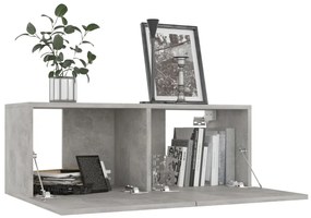 4 pcs conjunto de móveis de TV contraplacado cinzento cimento