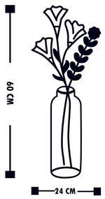Acessório Decorativo de Parede Metal-468 – Preto – 24 x 60 cm