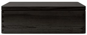 Caixa madeira tampa pegas preta 40x30x13cm pinho madeira maciça