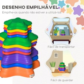 Outsunny Jogo de Equilíbrio para Crianças Empilháveis Blocos de Equilí