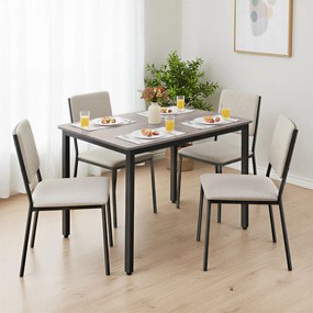 Mesa de jantar 70 x 110 x 77 cm (CADEIRAS NÃO INCLUIDAS) cinza mesclado-preto