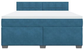 Cama com molas/colchão 180x200 cm veludo azul
