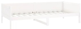 Sofá-cama 90x190 cm madeira de pinho maciça branco