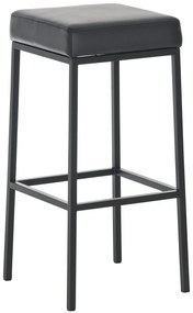 Banco de bar Montreal em couro sintético e com estrutura preta 37 x 83 x 37 cm Preto