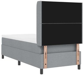 Cama Box com Colchão e LED Cinza Claro 90x200 cm