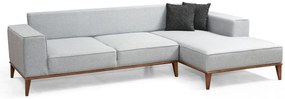 Sofá-Cama de Canto Montana - Cinza Claro - 288 x 160 x 91 x 85 cm