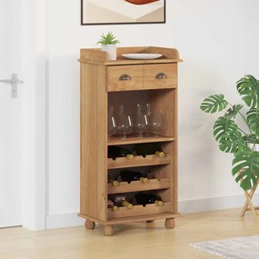 vidaXL Armário para Vinho ASKIM com 12 Apoios para Garrafa em Madeira Sólida Castanho