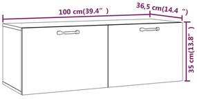Armário parede 100x36,5x35 cm derivados de madeira branco