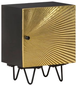 Mesa de cabeceira c/ frente bronze 40x30x50 cm mangueira maciça
