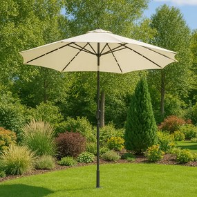 Guarda-sol LED Florida com proteção UV 80+ Ø300 x 250 cm Creme