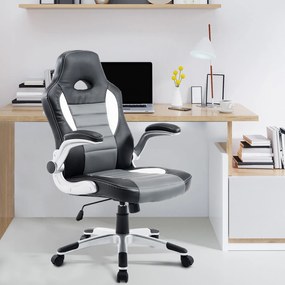 Cadeira de escritório ergonômica Altura ajustável Com 5 rodas 71x64x109-119 cm cinza