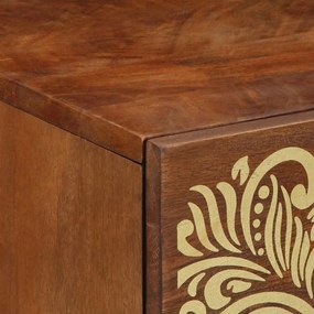 Mesa de Cabeceira Castanho mel Madeira maciça 50 x 33 x 60 cm
