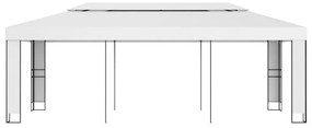 Gazebo com telhado duplo 3x6 m branco