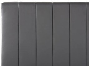 Cama de casal em pele sintética cinzenta 140 x 200 cm POITIERS Beliani