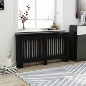 vidaXL Cobertura de radiador 152x19x81,5 cm MDF preto