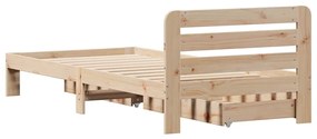 Cama sem colchão 75x190 cm madeira de pinho maciça