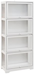 HOMCOM Vitrine Colecionador de 4 Níveis Vitrine Sala de Estar com Portas Abatíveis de Acrílico Anti-Tombo 59x30x139 cm Branco