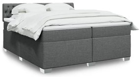 vidaXL Cama com molas/colchão 200x200 cm tecido cinzento-escuro