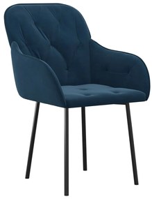 Cadeiras de jantar 2 pcs veludo azul