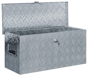 Caixa de alumínio 80x30x35 cm prateado
