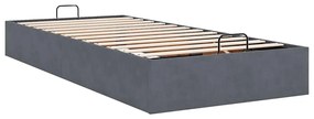 Estrutura de cama otomana sem colchão 100x200cm cinzento escuro
