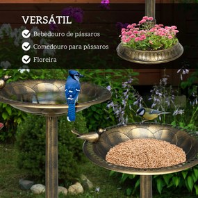Banheira para Pássaros de Jardim Altura 72 cm Comedouro para Pássaros