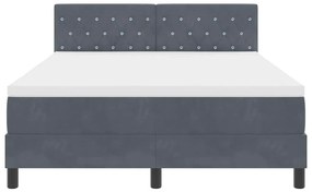Cama Box com Colchão vidaXL Cinza Escuro 160x200 cm Veludo