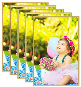 332143 vidaXL Molduras para parede ou mesa 5 pcs 42x59,4 cm MDF dourado