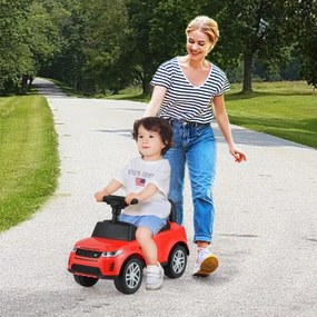 Andarilho para crianças forma de carro de 12 a 36 meses com buzina, sons e espaço para guardar Brinquedo para sentar e deslizar Vermelho