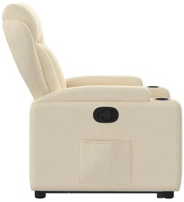 Poltrona reclinável elevatória tecido cor creme