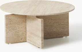 Mesa de centro redonda em travertino Marisa