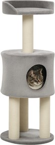 Arranhadores para gatos com arranhadores, árvore para trepar, casinha e plataforma de pelúcia, altura 103 cm, cinzenta